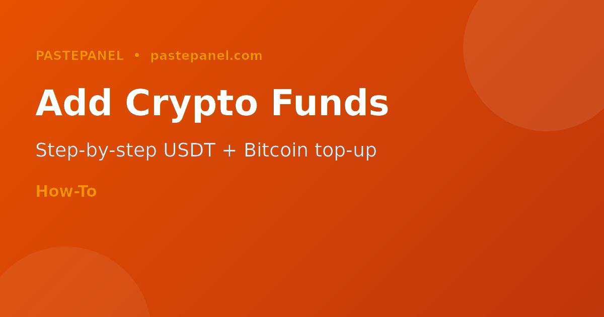 Step-by-step guide to adding crypto funds to an SMM panel in 2026