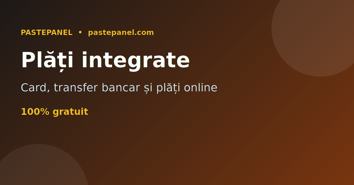 Panou SMM cu plată prin card, transfer bancar și plăți online în Moldova