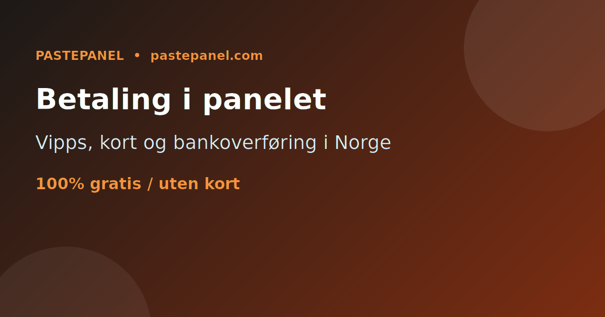 SMM-panel i Norge med Vipps, kort og lokal betaling