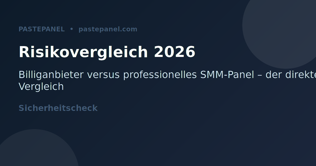 Risikovergleich: zufällige Anbieter versus professionelles SMM-Panel in Deutschland