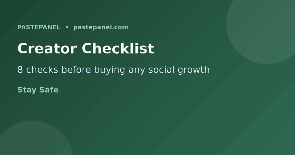 Checklist for safe social media growth in Nigeria showing green checkmarks for SMM panel safety features