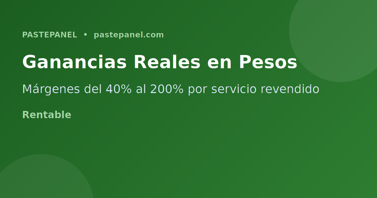 Tabla de ganancias en pesos colombianos para revendedores SMM