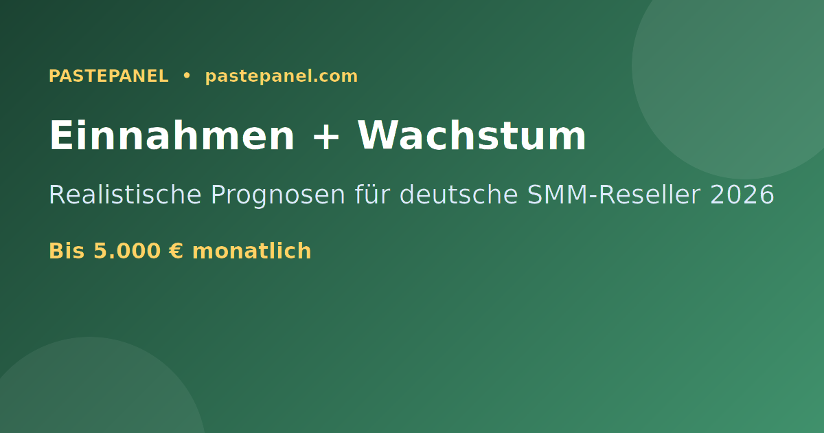 Einnahmen und Wachstum SMM Reseller Deutschland Prognose