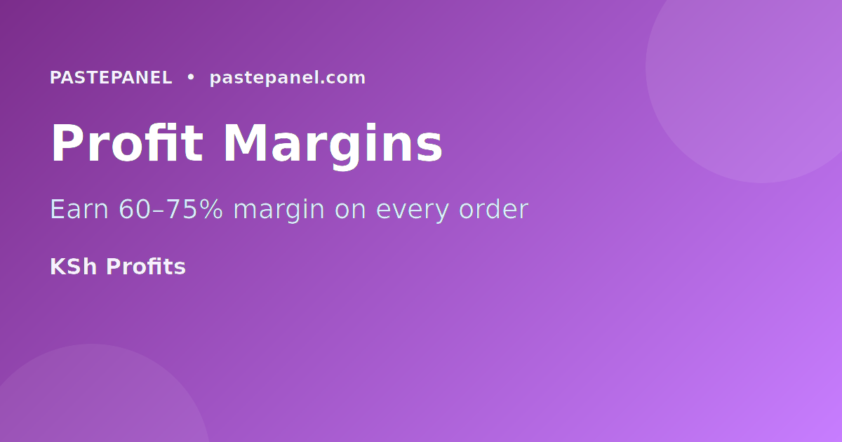 SMM reseller profit margins in Kenyan Shillings table