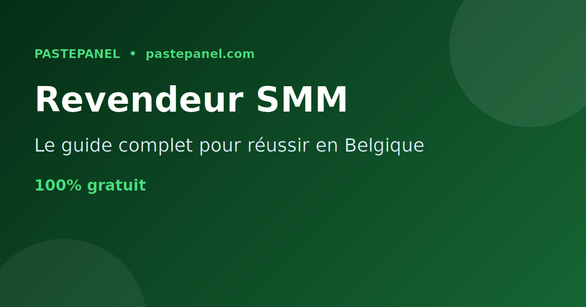 Guide complet pour devenir un revendeur SMM à succès en Belgique
