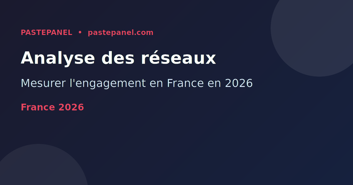 Analyse des réseaux sociaux et taux d'engagement en France 2026