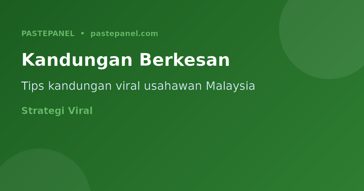Tips kandungan media sosial untuk usahawan Malaysia