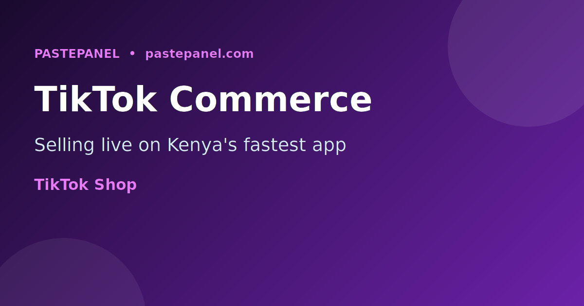 TikTok commerce and live selling trend in Kenya 2026