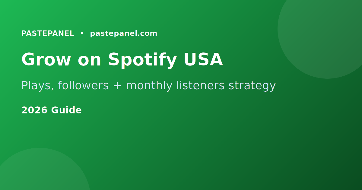 Independent artist promoting music on Spotify in the USA in 2026
