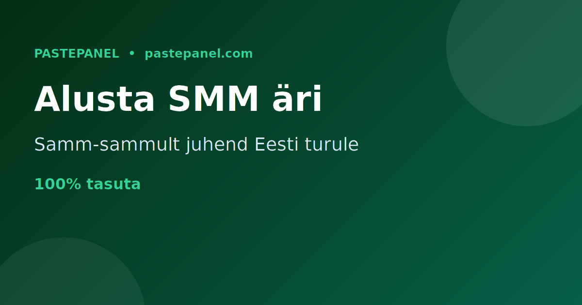Kuidas alustada oma SMM paneeli äri Eestis samm-sammult