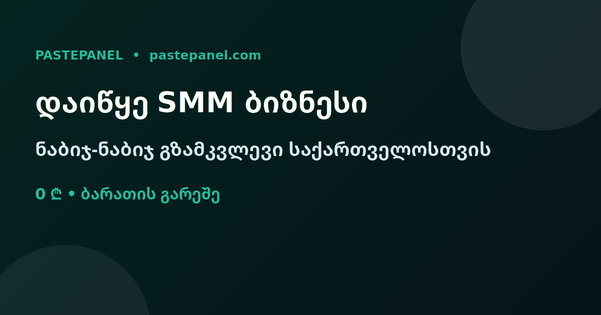 როგორ დავიწყოთ SMM პანელის ბიზნესი საქართველოში — ნაბიჯ-ნაბიჯ გზამკვლევი