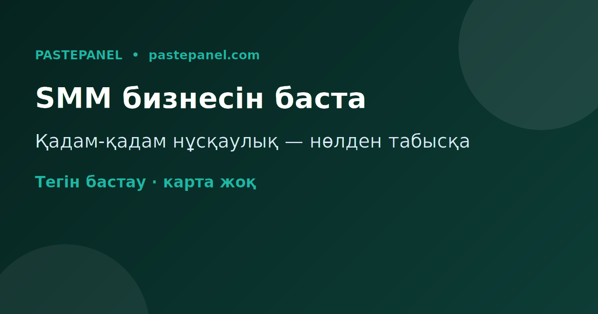 Қазақстанда SMM панель бизнесін қадам-қадаммен бастау нұсқаулығы