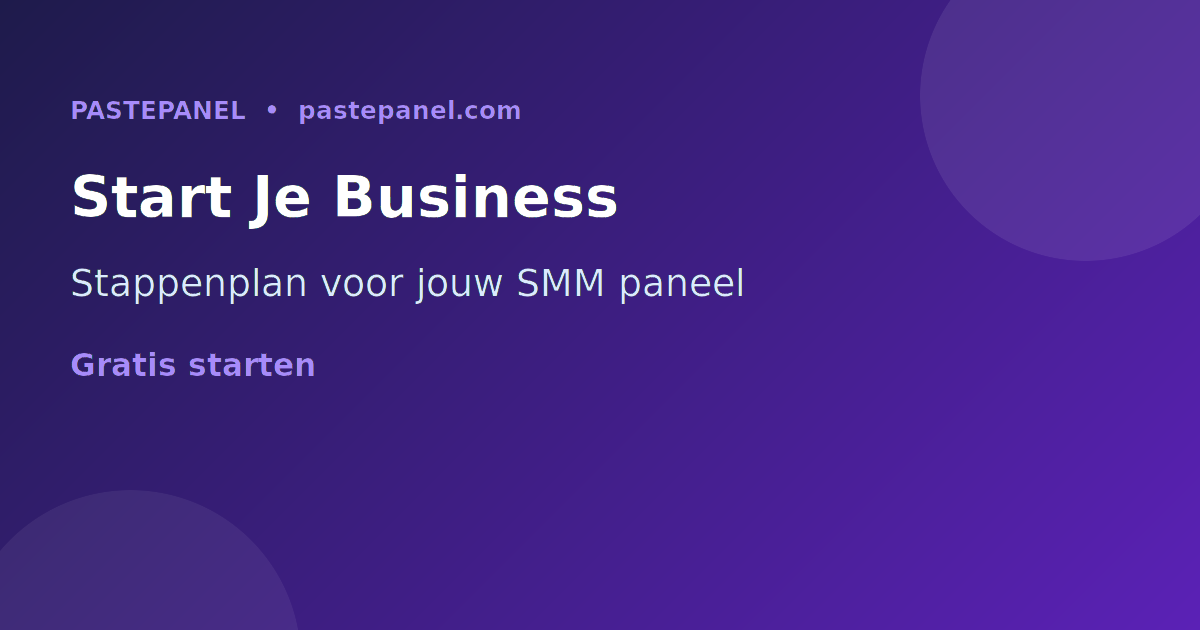 Stappenplan om je eigen SMM paneel business te starten in Nederland