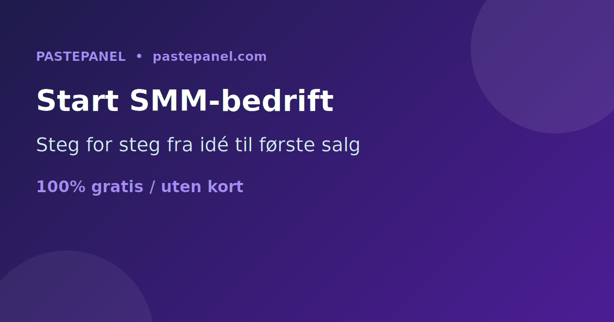 Slik starter du din egen SMM-panel-bedrift i Norge steg for steg