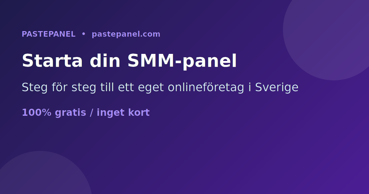Steg för steg: starta din egen SMM-panel-verksamhet i Sverige