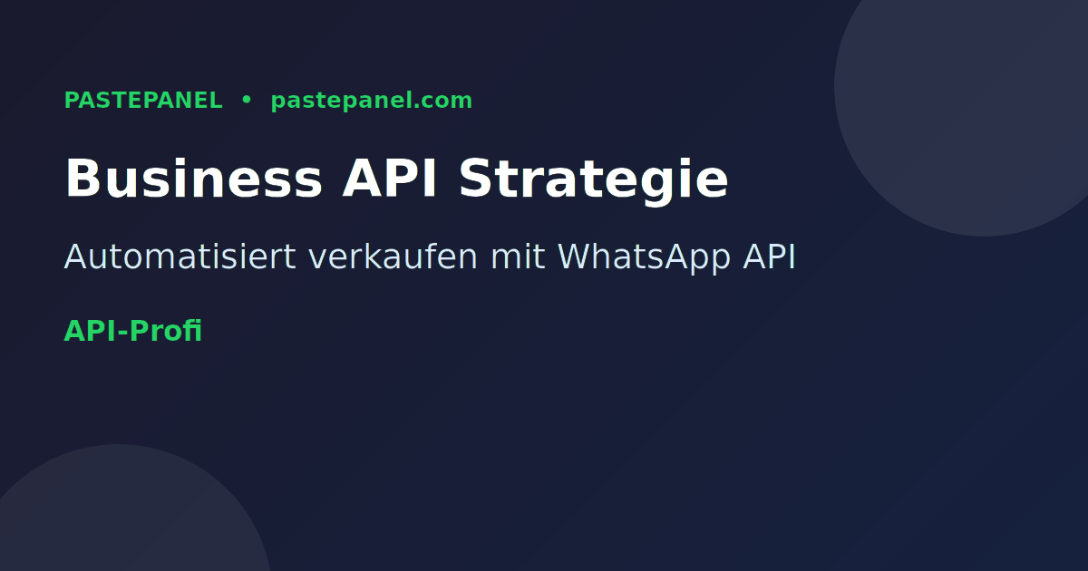 WhatsApp Business API Strategie Deutschland