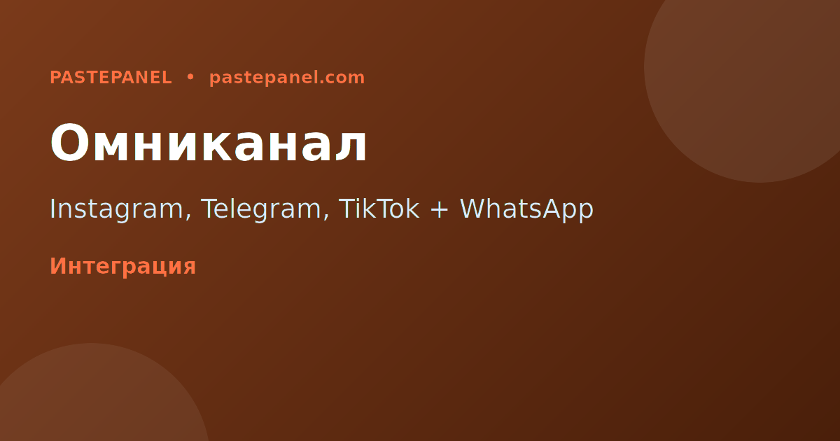 Омниканальная стратегия: интеграция WhatsApp с Instagram, Telegram и TikTok