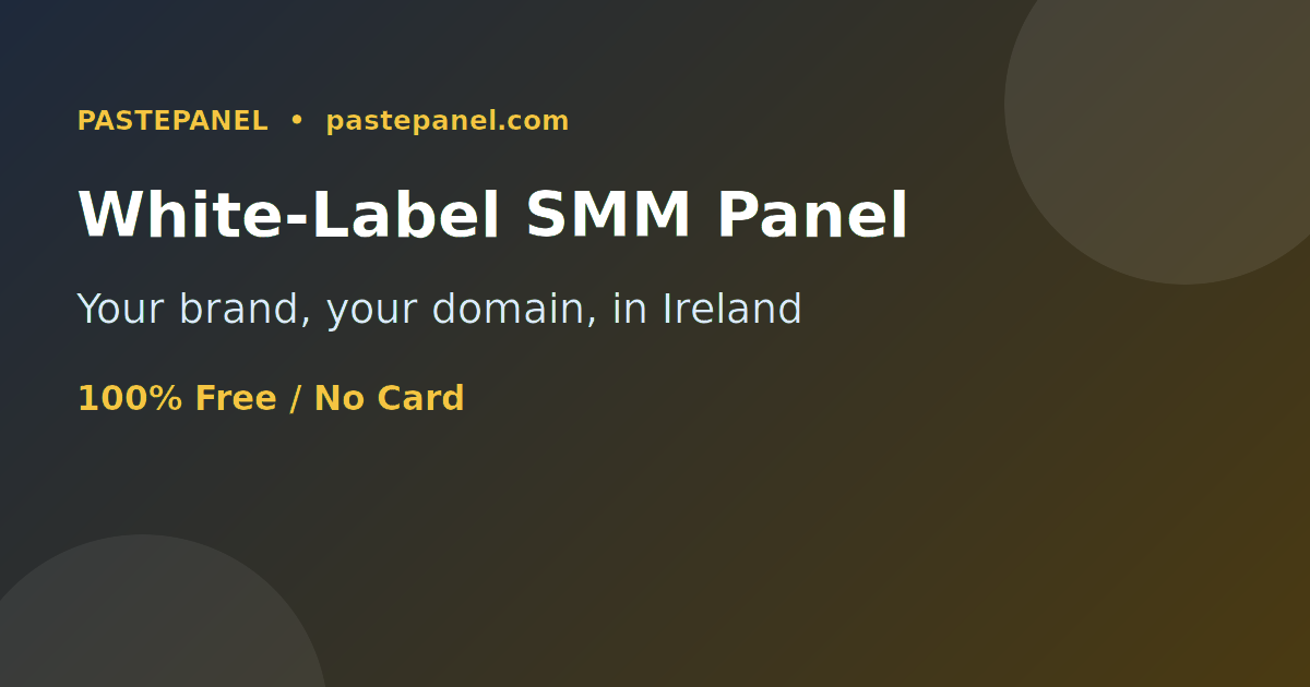 White-label SMM panel showing a custom Irish brand and logo on its own domain