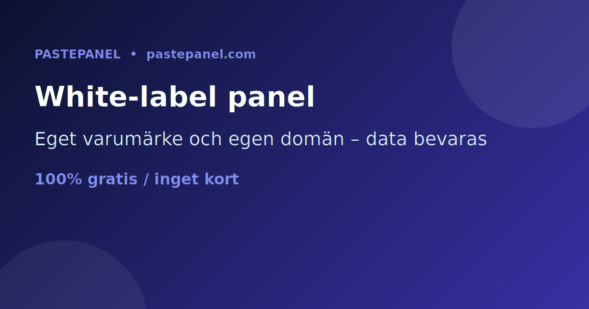 White-label SMM-panel på ditt eget varumärke och din egen domän i Sverige